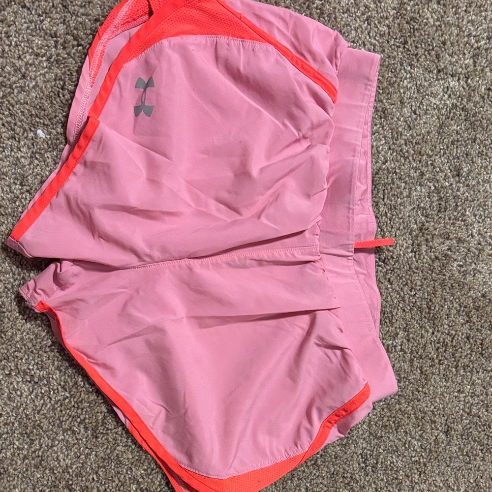 Under Armour Women's Athletic Shorts in Pink and Orange